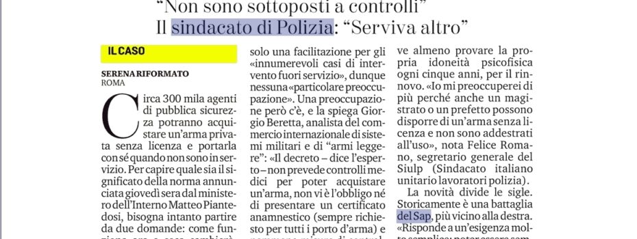 Sap Sindacato Autonomo Polizia